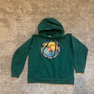 Hurley Green Hoodie with Multicolor Logo